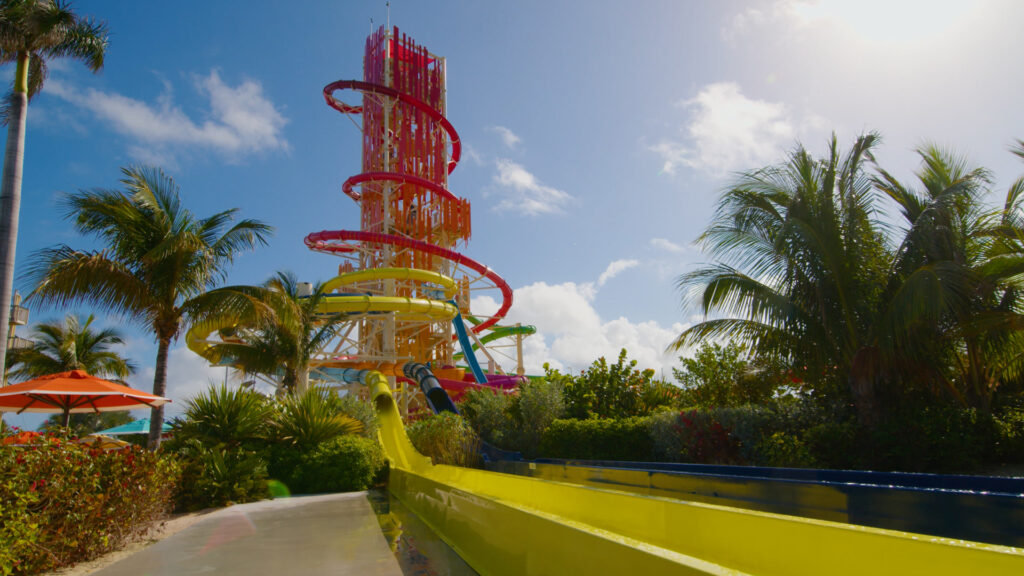 Waterslides at Thrill Waterpark at Coco Cay